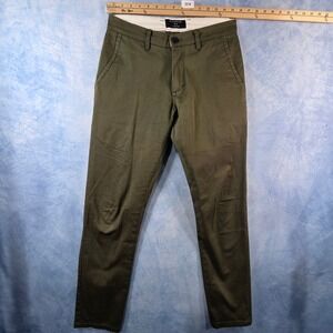 Matchstick Argus Mens Olive Green Slim Fit Chino Pants Size 29 Stretch Cotton